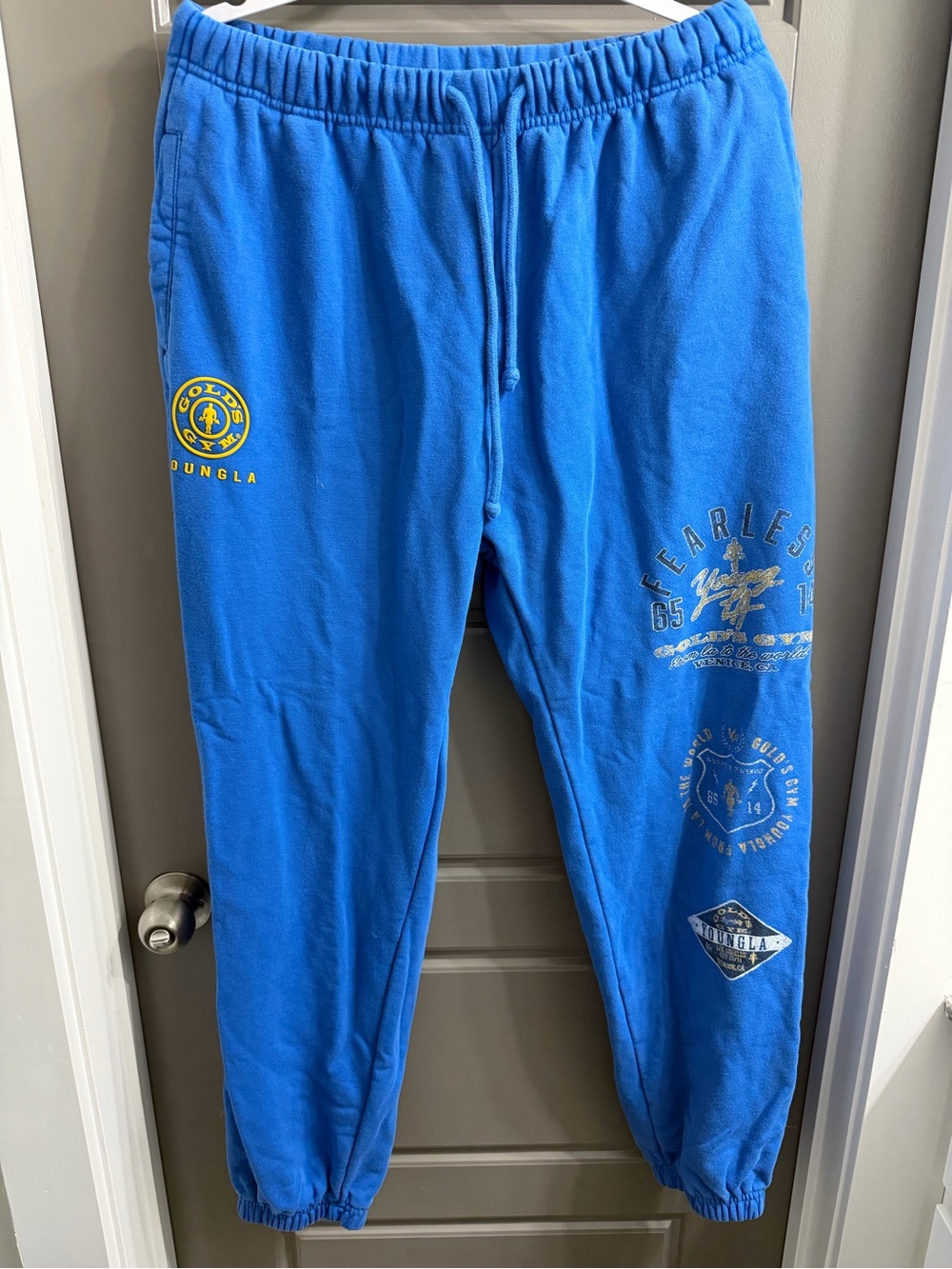 YoungLA x Gold's Gym Blue Graphic Sweatpants Joggers